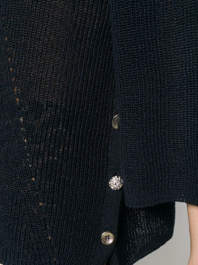 Shop Liu •jo Button Detail Jumper In Blue