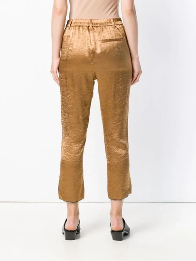 Shop Ann Demeulemeester Cropped Tailored Trousers In Metallic