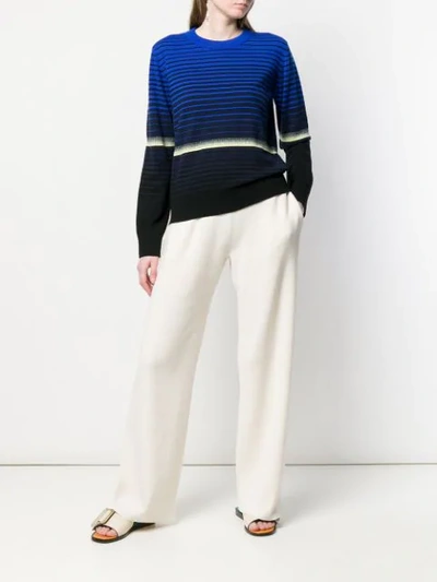 Shop Barrie Striped Fitted Sweater In Blue