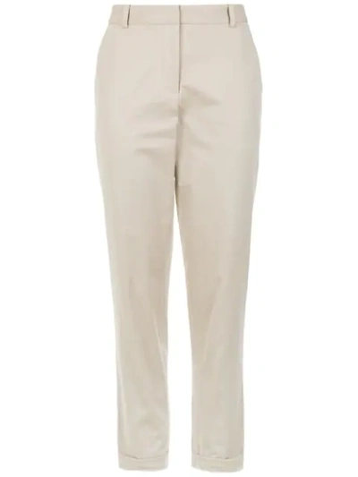 Shop Andrea Marques Straight Trousers In Neutrals