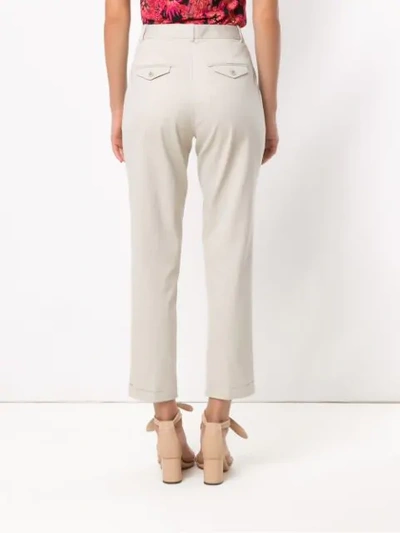 Shop Andrea Marques Straight Trousers In Neutrals