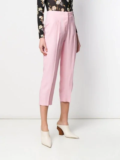 Shop Michael Michael Kors Cropped Tailored Trousers In Pink
