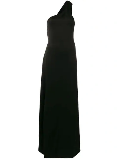 Shop Lanvin One-shoulder Jersey Dress In Black