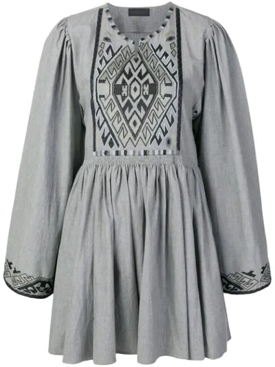 Shop Diesel Black Gold Wide Sleeves Tunic Dress - Grey