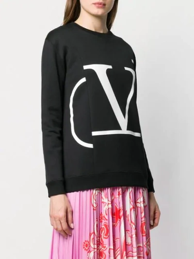 Shop Valentino Deconstructed Vlogo Sweatshirt In Black