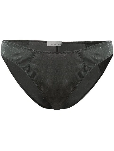 Shop Fleur Du Mal Sparkle Knit Darted Bikini Briefs In Grey