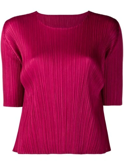 Shop Issey Miyake Pleats Please By  Luster Top - Pink