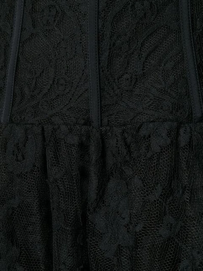 Shop Alexander Mcqueen Asymmetric Lace Corset Top In Black