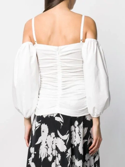 Shop Pinko Puff Sleeve Top In White