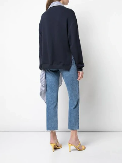 Shop Monse Deconstructed Sweatshirt In Navy