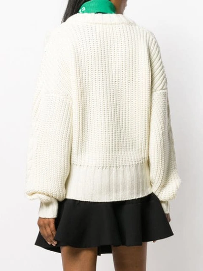 Circus Hotel Oversized Knitted Sweater In Neutrals