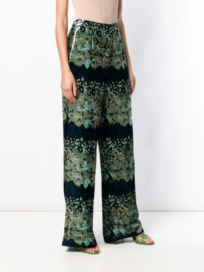 Shop Ailanto High Rise Palazzo Trousers - Green