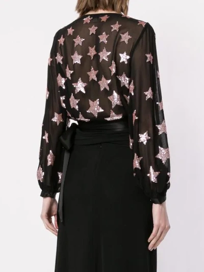 Shop Temperley London Sequin Embroidered Star Blouse In Black