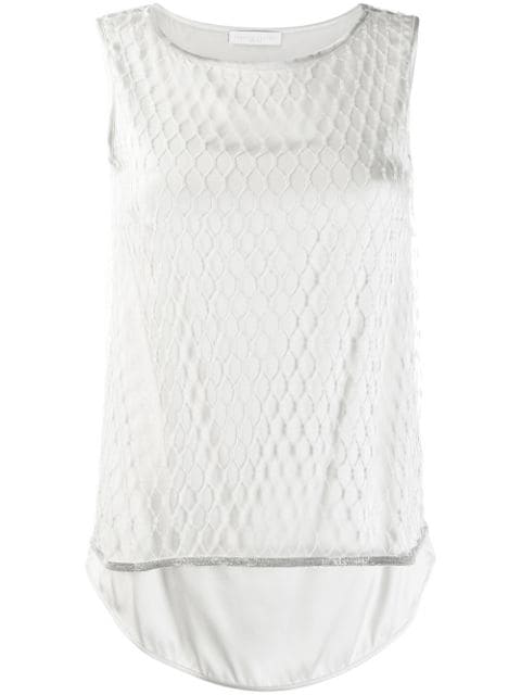 tank top with sheer overlay