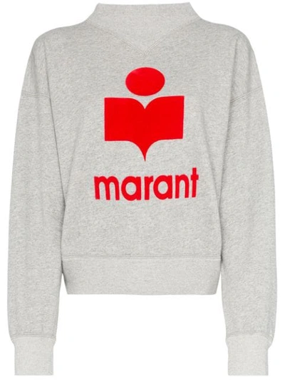 Shop Isabel Marant Étoile Moby Logo Sweatshirt In Grey