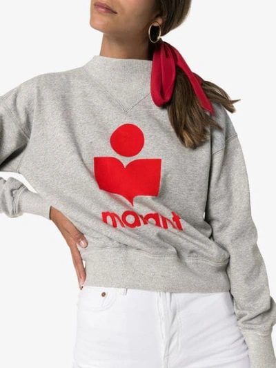 Shop Isabel Marant Étoile Moby Logo Sweatshirt In Grey