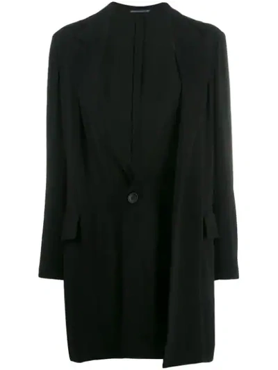 Shop Yohji Yamamoto Mantel Im Layering-look - Schwarz In Black