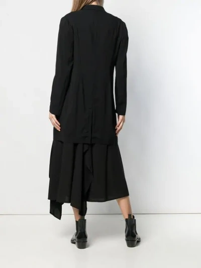 Shop Yohji Yamamoto Mantel Im Layering-look - Schwarz In Black