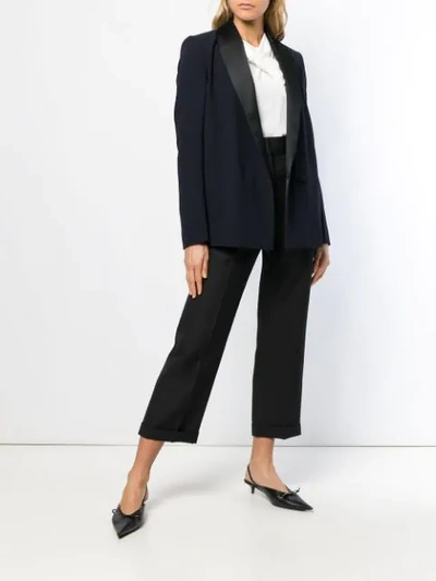 Shop Lanvin Shawl Lapel Fitted Jacket In Blue