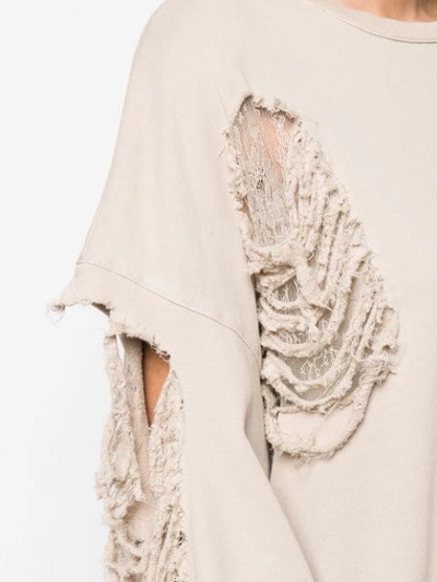 Shop Almaz Oversized Distressed Sweatshirt In Neutrals