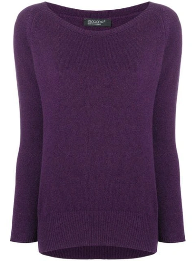 Shop Aragona Cashmere Scoop Neck Sweater In Purple