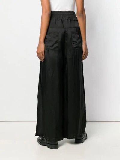 Shop Andrea Ya'aqov Long Satin Skirt In Black