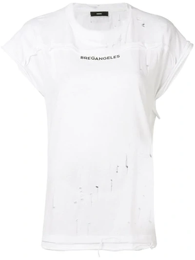 Shop Diesel Oversized Open Back T-shirt In White