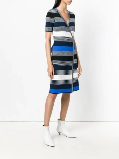 Shop Diane Von Furstenberg Striped Wrap Dress In Blue