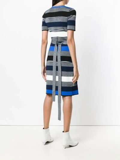 Shop Diane Von Furstenberg Striped Wrap Dress In Blue