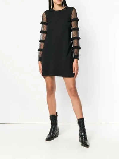 Shop Red Valentino See Through Dress In Black
