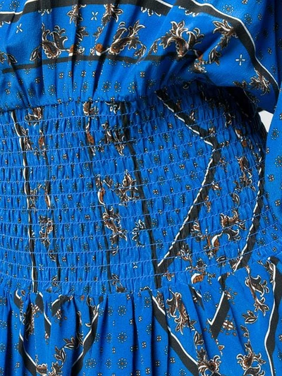 Shop Ganni Sandwashed Smock Dress In Blue