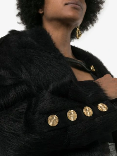 Shop Alexandre Vauthier Faux Fur Belted Coat In Black