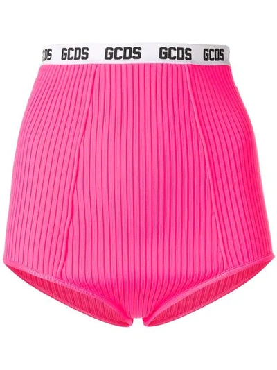 Shop Gcds Ribbed Culotte Briefs - Pink