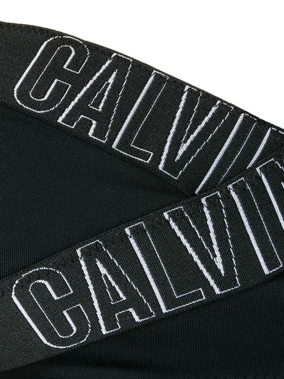 Shop Calvin Klein Logo Bandeau Bikini Top - Black