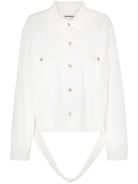 balenciaga denim jacket white