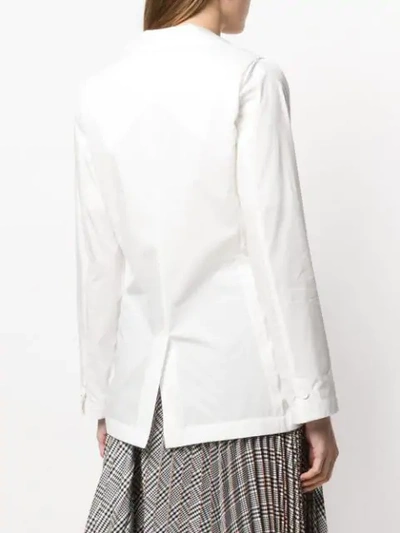 Shop Mm6 Maison Margiela Shoulder Cut Out Blazer In White