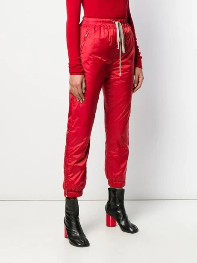 Shop Rick Owens Padded Track Trousers In Red