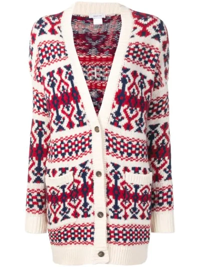 Shop Avant Toi Jacquard Knitted Cardigan In Neutrals