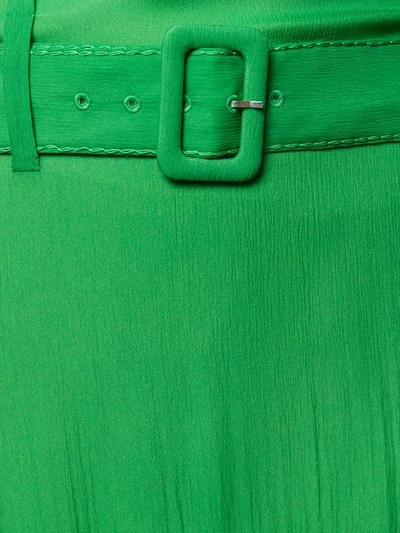 Shop Prada Belted Maxi Skirt In Green