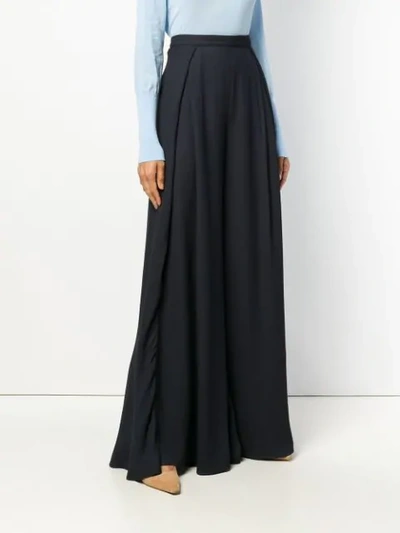 Shop Jacquemus Super Wide Palazzo Pants In Blue