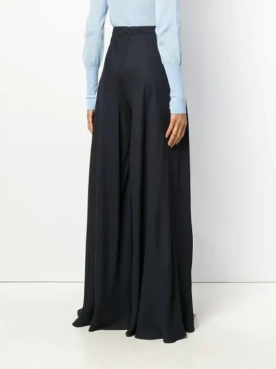 Shop Jacquemus Super Wide Palazzo Pants In Blue