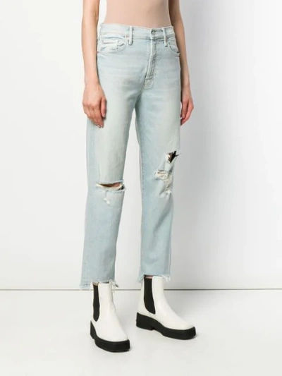 Shop Mother Distressed Boyfriend Jeans In Blue