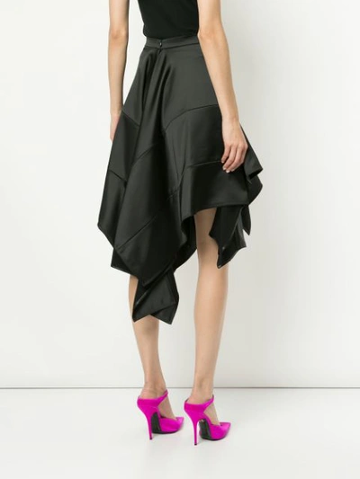 Shop Koché Asymmetric Midi Skirt In Black