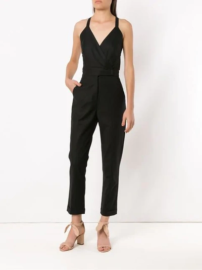Shop Andrea Marques Panelled Cachecoeur Jumpsuit In Black