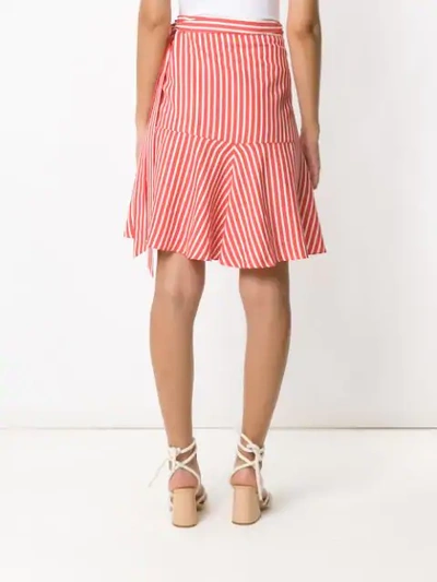 Shop Adriana Degreas Ruffled Italia Skirt In Red