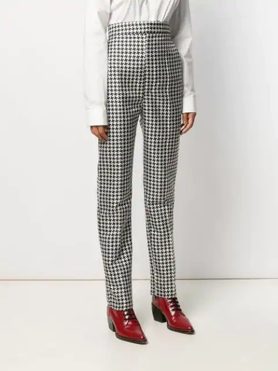 Shop Haider Ackermann Houndstooth High-waisted Trousers In Black