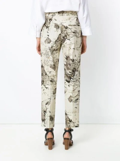 Shop Andrea Marques Map Print Straight Trousers In Est Mapa Natural