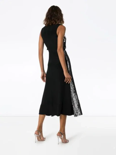 Shop Stella Mccartney Sequin Front Double-layer Dress In Metallic