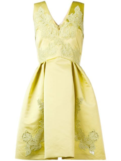 yellow flared dress