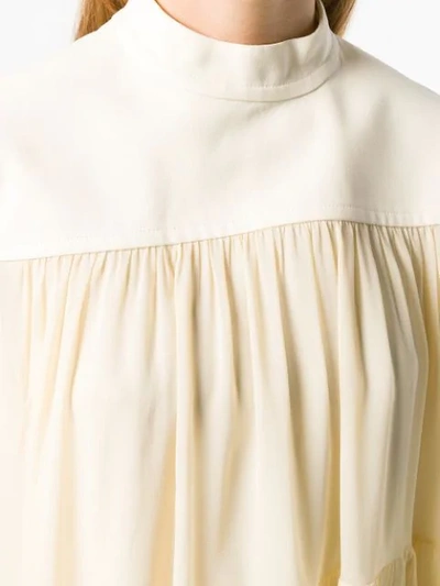 Shop Chloé Tiered Ruffled Blouse In Yellow